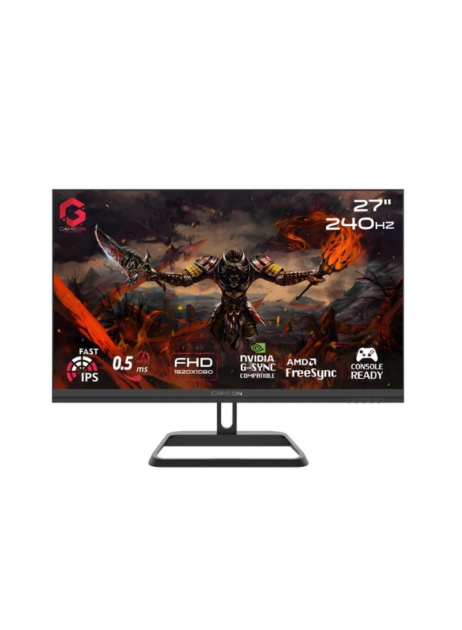 جايم أون 27 Inch Midnight Pro Series Gaming Monitor, FHD Fast IPS, 240Hz Refresh Rate 0.5ms MPRT, HDMI 2.1 Supports PS5|GOM27FHD240IPS black - Image 1