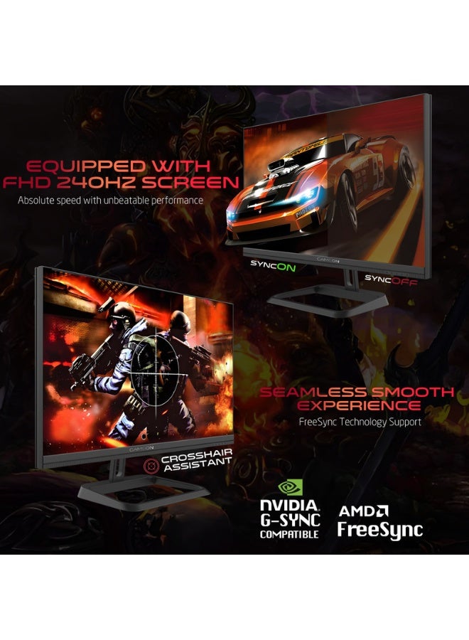 جايم أون 27 Inch Midnight Pro Series Gaming Monitor, FHD Fast IPS, 240Hz Refresh Rate 0.5ms MPRT, HDMI 2.1 Supports PS5|GOM27FHD240IPS black - Image 3