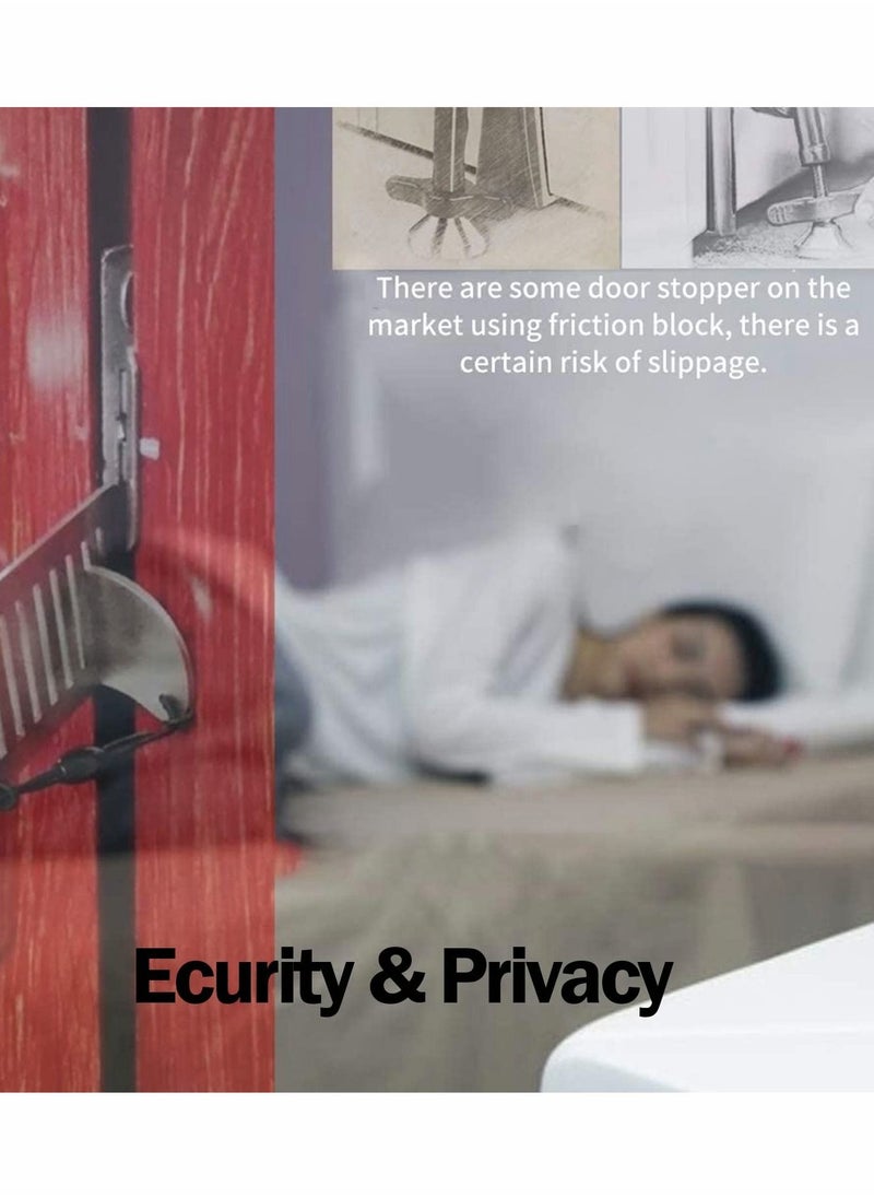 Excefore - Portable Door Lock, Travel Lock Punch-Free Security Privacy Portable Security Door Stop Stainless Steel Travel Door Lock - Image 1