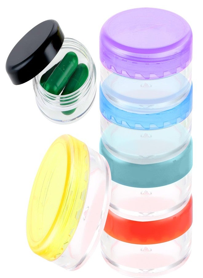 Dimeho Small Pill Box, 6 Pcs Mini Pill Organizer Box Travel Pills Cases Holder Portable Daily Pills Container BPA Free Pocket Medicines Storage Container for Purse Pocket Briefcase (3 x 1.5 cm - Image 1
