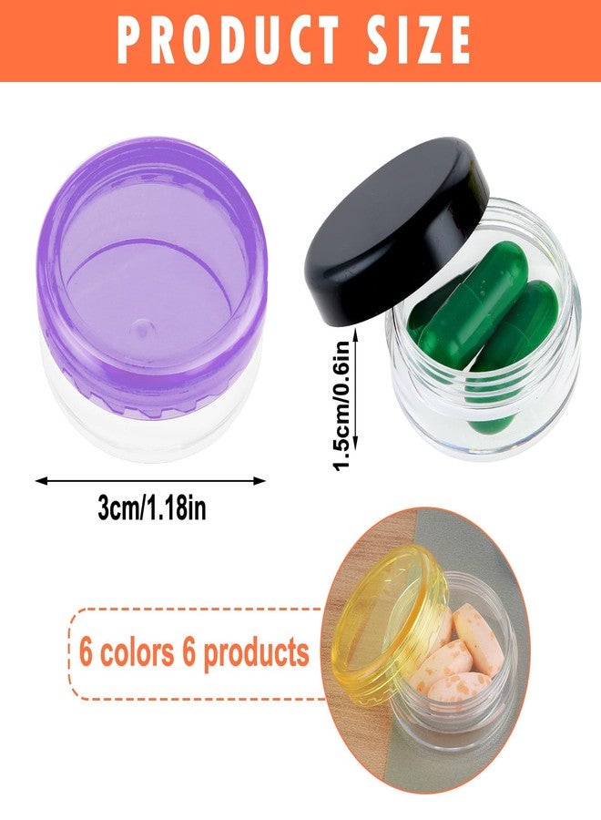 Dimeho Small Pill Box, 6 Pcs Mini Pill Organizer Box Travel Pills Cases Holder Portable Daily Pills Container BPA Free Pocket Medicines Storage Container for Purse Pocket Briefcase (3 x 1.5 cm - Image 2