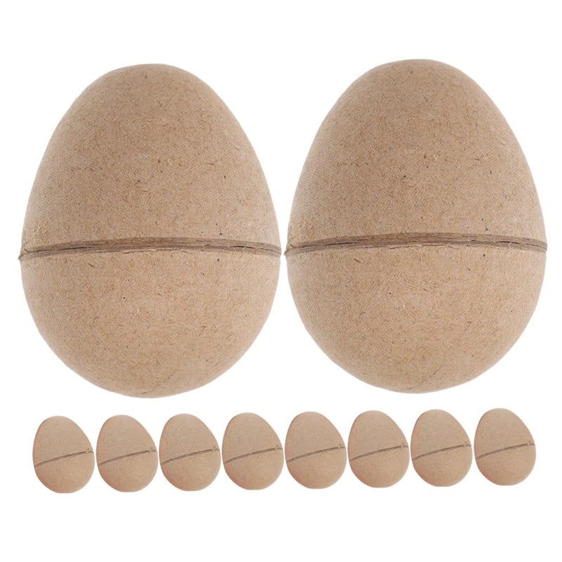 Easter Egg Decorating Kit 10 Unpainted Craft Eggs DIY Paper Crafts Khaki - Image 2