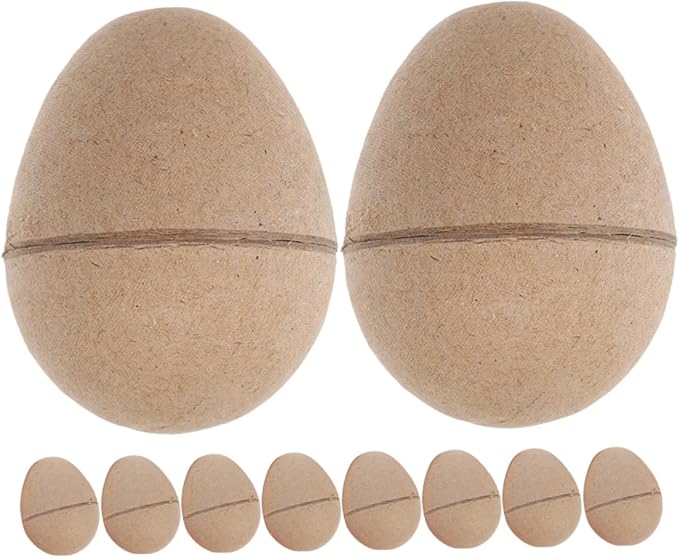 Easter Egg Decorating Kit 10 Unpainted Craft Eggs DIY Paper Crafts Khaki - Image 1