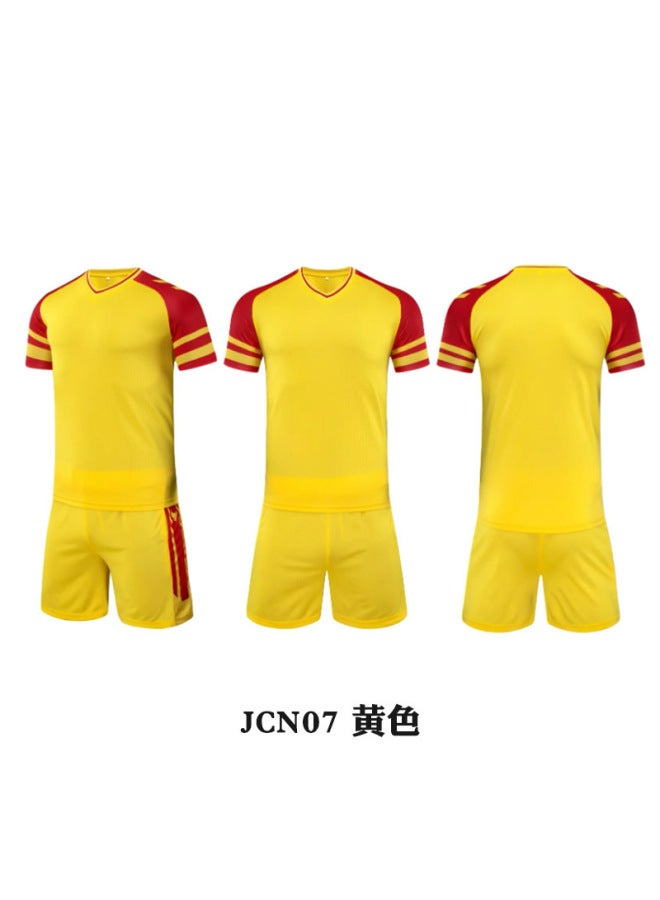 Jcn07 Yellow Light Plate Short Sleeve Football Jersey - Image 1