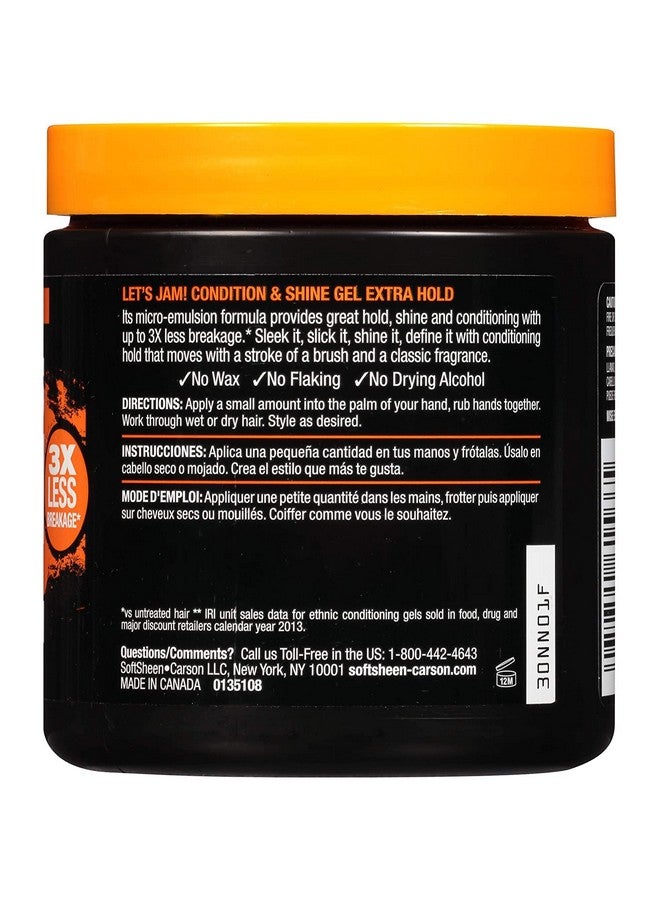 SoftSheen-Carson Let'S Jam! Shining And Conditioning Hair Gel By Dark And Lovely Extra Hold All Hair Types Styling Gel Great For Braiding Twisting & Smooth Edges Extra Hold 14 Oz - Image 2