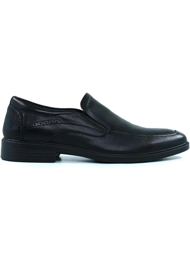 سيدرو Men's Black Leather Slip-On Shoes