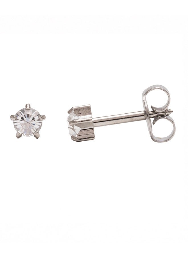 Studex 3MM April – Crystal Birthstone Allergy free Stainless Steel Ear Studs - Image 3