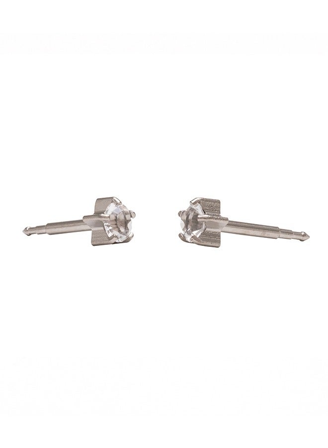 Studex 3MM April – Crystal Birthstone Allergy free Stainless Steel Ear Studs - Image 4