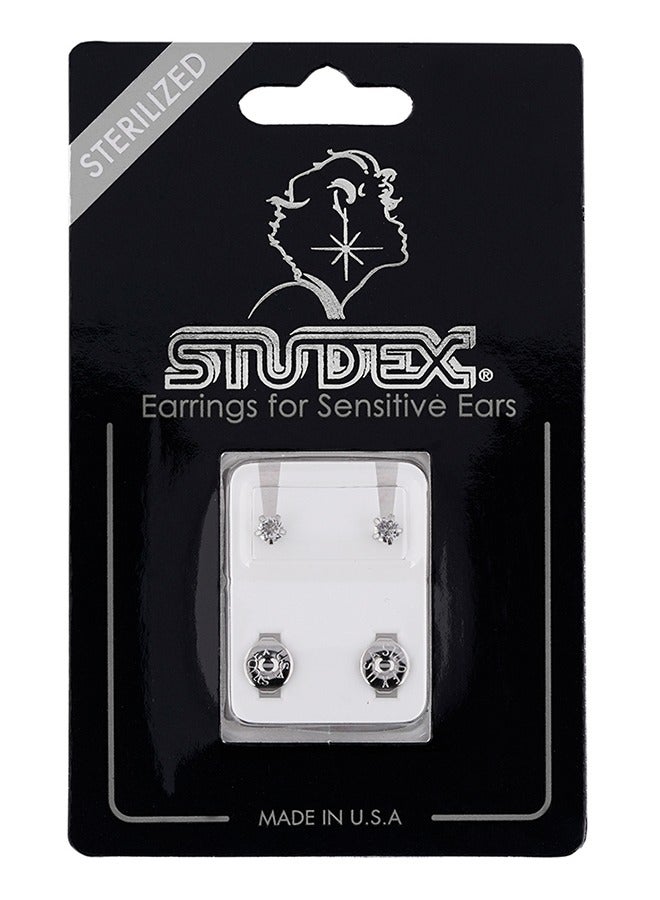 Studex 3MM April – Crystal Birthstone Allergy free Stainless Steel Ear Studs - Image 5