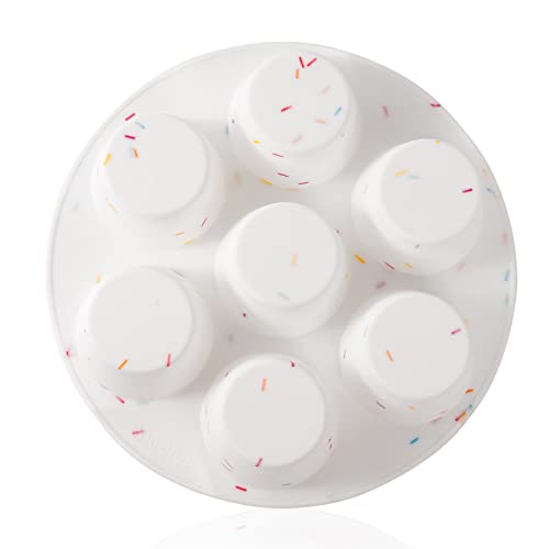 SHEbaking Silicone Egg Bite Molds Air Fryer Muffin Pan for Baking Non-Stick Silicone Egg Molds 7 Cups Air Fryer Cupcake Mold for Mini Muffins, Tart, Mini Cupcake BPA Free - Image 5
