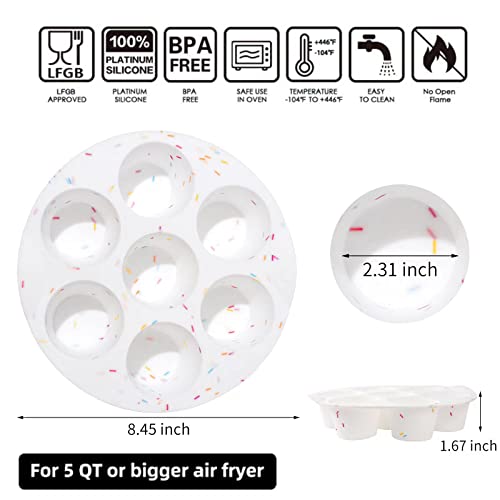 SHEbaking Silicone Egg Bite Molds Air Fryer Muffin Pan for Baking Non-Stick Silicone Egg Molds 7 Cups Air Fryer Cupcake Mold for Mini Muffins, Tart, Mini Cupcake BPA Free - Image 3