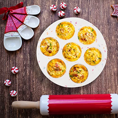 SHEbaking Silicone Egg Bite Molds Air Fryer Muffin Pan for Baking Non-Stick Silicone Egg Molds 7 Cups Air Fryer Cupcake Mold for Mini Muffins, Tart, Mini Cupcake BPA Free - Image 4