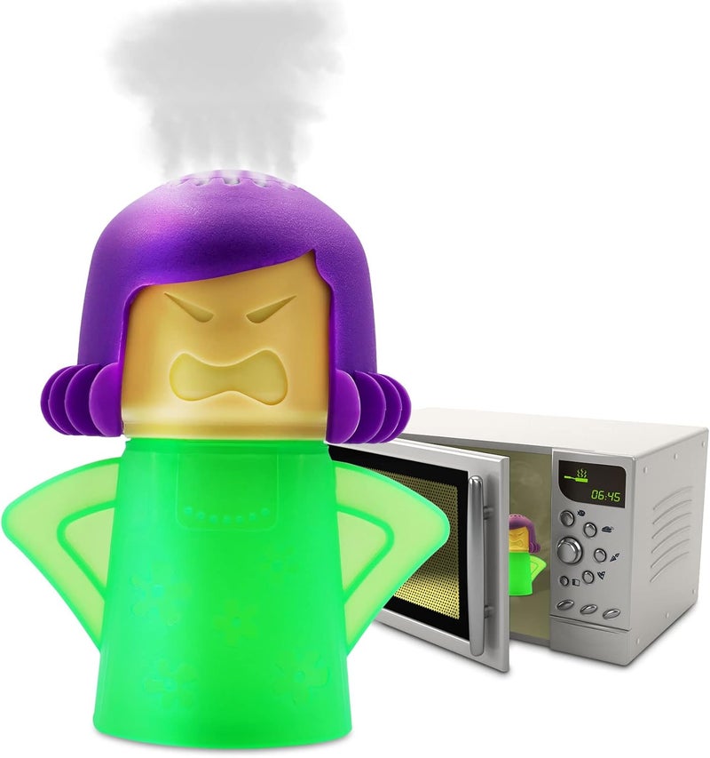 Abnaok Microwave Cleaner, Angry Mama Microwave Cleaner Microwave Oven Steam Cleaner Easily Clean in Minutes Cleans Add Vinegar and Water for Home or Office with English Manual (Green) - Image 1