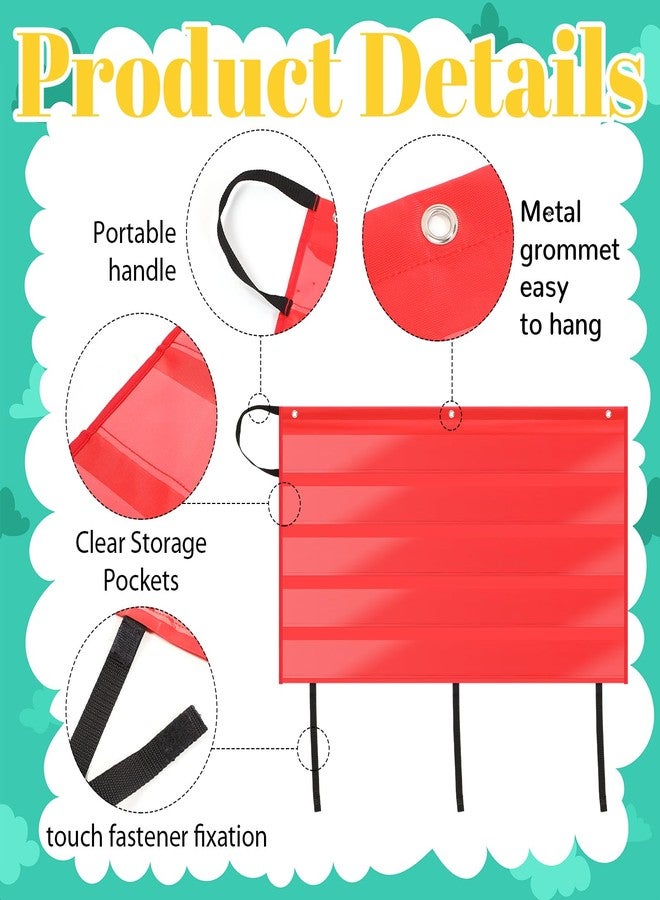 Jetec 6 Pcs Bulletin Board Border Storage, 41 x 24.4'' Foldable Classroom Pocket Charts Holder for Teacher School Wall Border Decoration Organizing Display, 6 Colors - Image 3