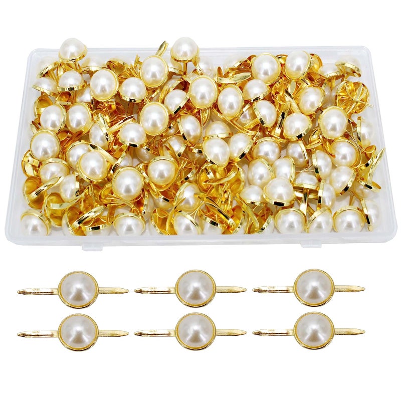 BESTCYC 12 x 18mm 100pcs Imitation Pearl Brads Paper Fastener Scrapbooking DIY Making Wedding Craft Round Brads Pastel Brads