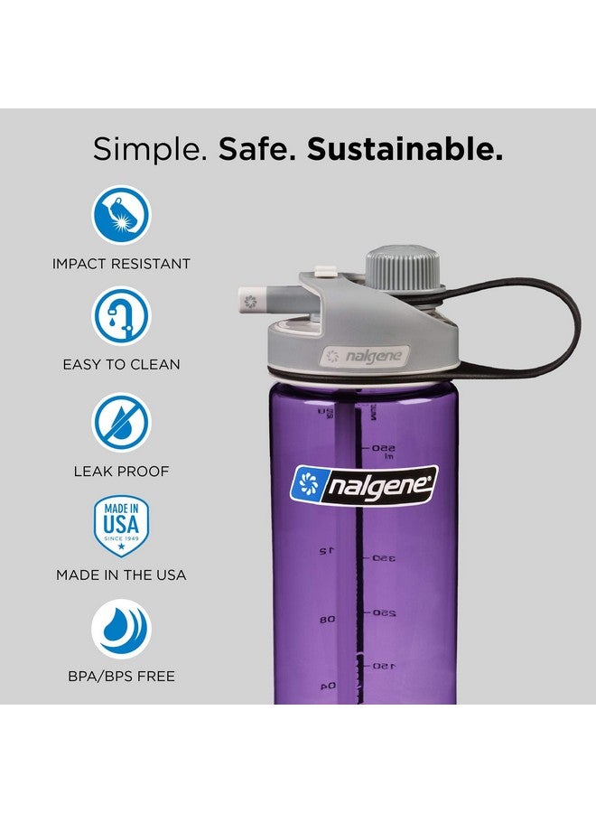 Nalgene Sustain Tritan Bpafree Multidrink Water Bottle Made With Material Derived From 50% Plastic Waste 20 Oz Green - Image 2
