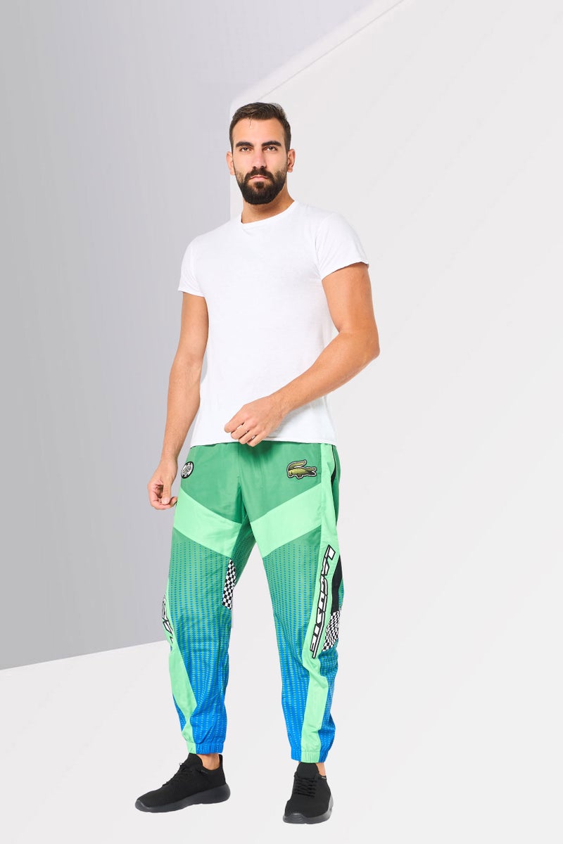 LACOSTE Men Regular Fit Graphic Print Track Pants, Green - Image 2