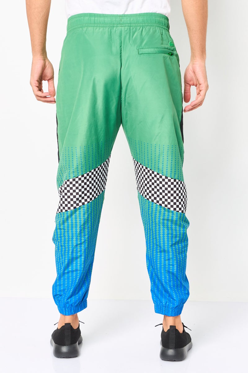 LACOSTE Men Regular Fit Graphic Print Track Pants, Green - Image 4