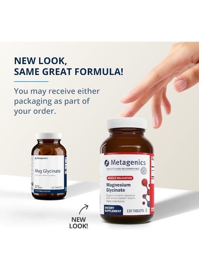 ميتاجينكس جليسينات المغنيسيوم - سهل الامتصاص - يدعم النوم، ويخفف التوتر، ويدعم صحة العضلات والعظام والقلب والأعصاب - خالٍ من الغلوتين - غير معدل وراثيًا - نباتي - 120 قرصًا - Image 3