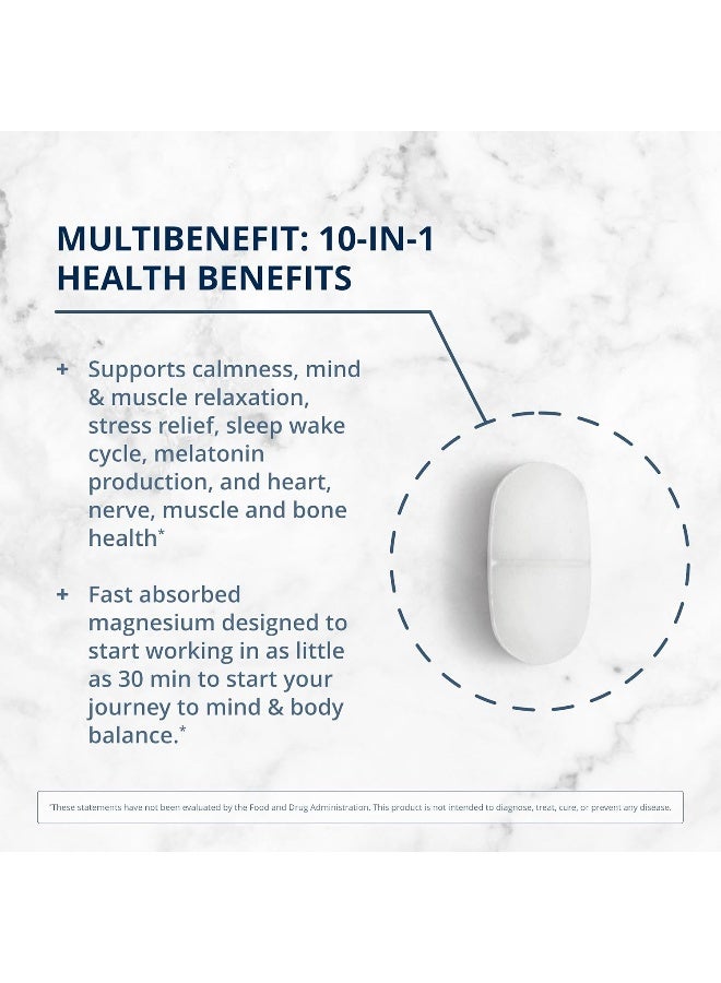 ميتاجينكس جليسينات المغنيسيوم - سهل الامتصاص - يدعم النوم، ويخفف التوتر، ويدعم صحة العضلات والعظام والقلب والأعصاب - خالٍ من الغلوتين - غير معدل وراثيًا - نباتي - 120 قرصًا - Image 4