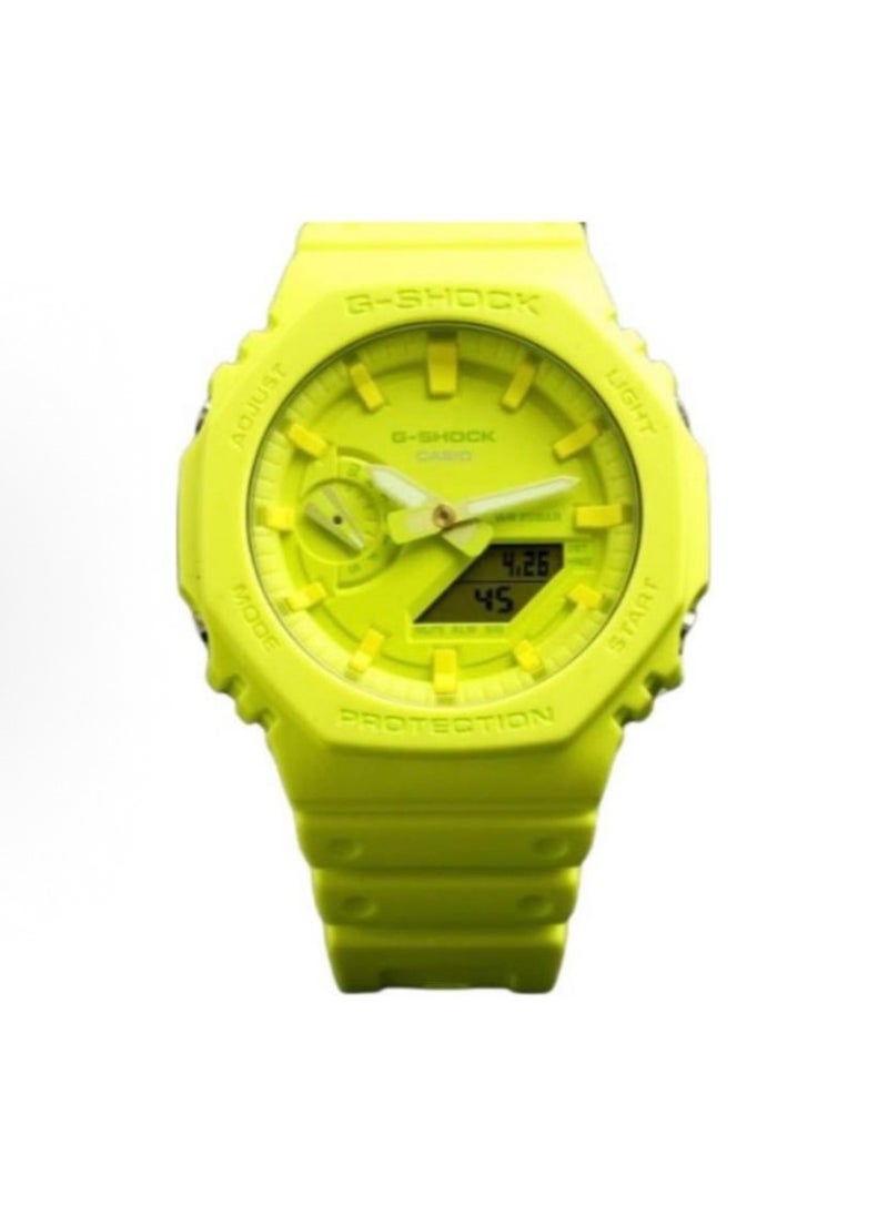 CASIO - CASIO octagonal sports waterproof and shockproof watch GA-2100 yellow - Image 1