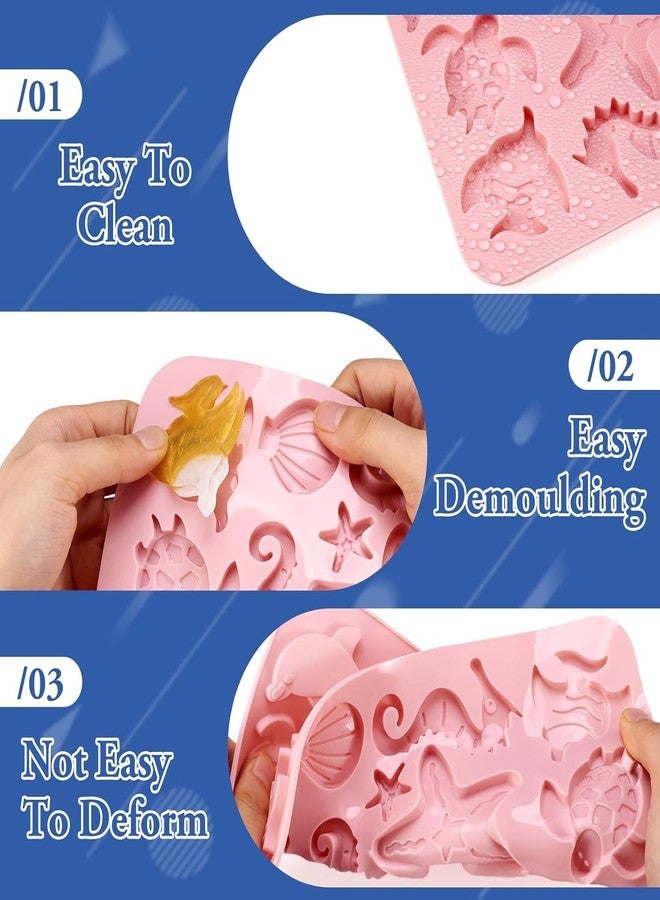 Skytail 13 Cavity Ocean Marine & 12 Cavity Trophy Silicone Mould for Baking Chocolate Fondant Candy Sports Beach Theme Cake Decoration Cupcake Topper Gummy Cookie Biscuit Jelly Ice Cube Clay Mold - Image 3