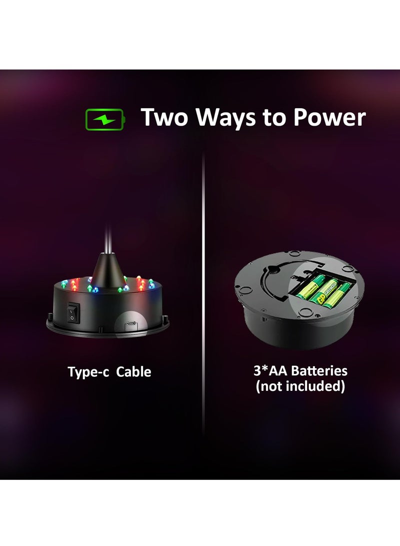 SYOSI Silver Mirror Disco Ball Light 5 Inch Mirror Disco Ball Light Diffuser with Hook 360° Rotating 18 LEDs Disco Ball Decor for Home Parties Wedding Birthday Bands Stage Club Supplies Decorations - Image 2