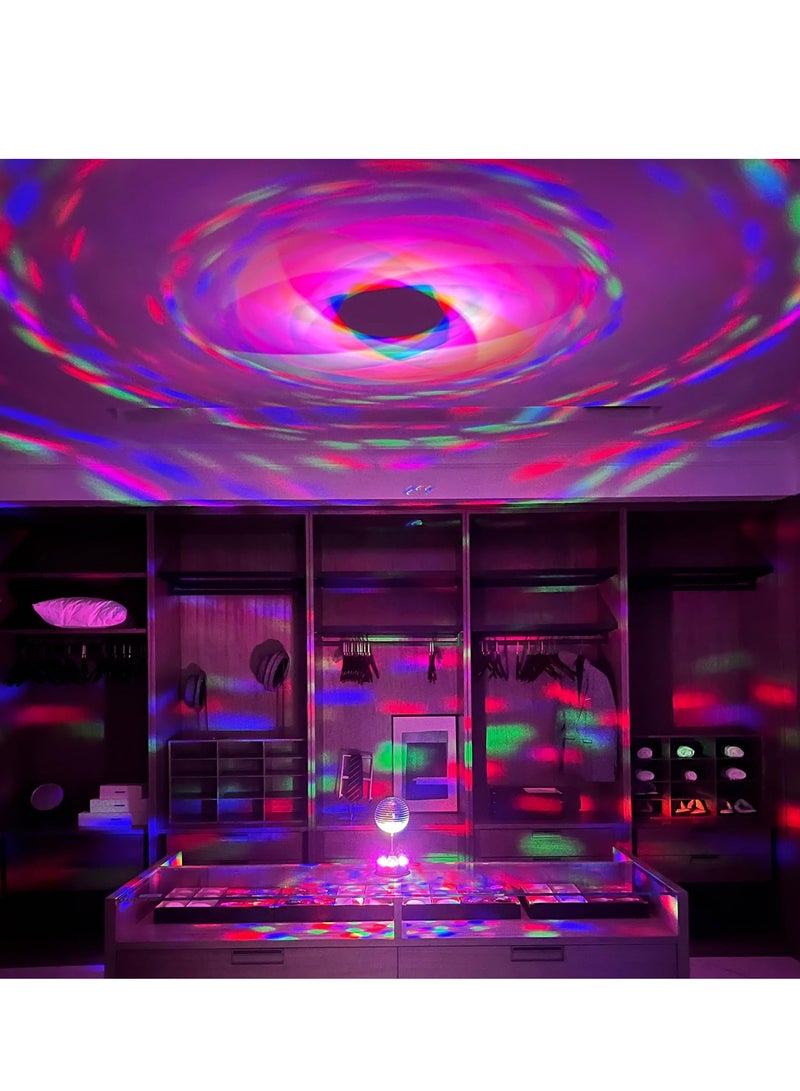 SYOSI Silver Mirror Disco Ball Light 5 Inch Mirror Disco Ball Light Diffuser with Hook 360° Rotating 18 LEDs Disco Ball Decor for Home Parties Wedding Birthday Bands Stage Club Supplies Decorations - Image 3