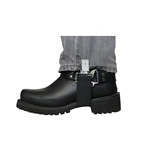 GARGOYLE BELLS Adjustable Boot Clips for Motorcycle, Sliver Boot Straps Elastic Pant Keeper for Men & Women, Pant Waist Tightener for Riding - Image 2