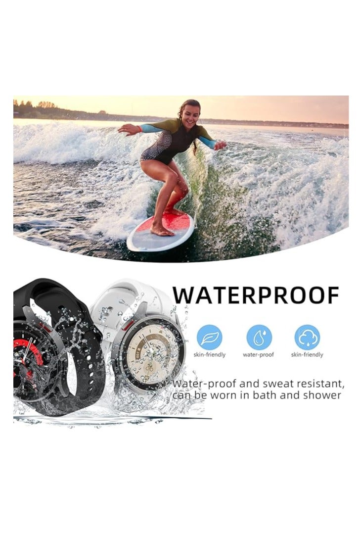 No Gap Silicone Sport Band for Samsung Galaxy Watch 6/5/4 40mm 44mm, Galaxy Watch 6 Classic 43mm, Soft Silicone Wristband Replacement Strap Bands for Galaxy Watch 6 5 4 - Image 3