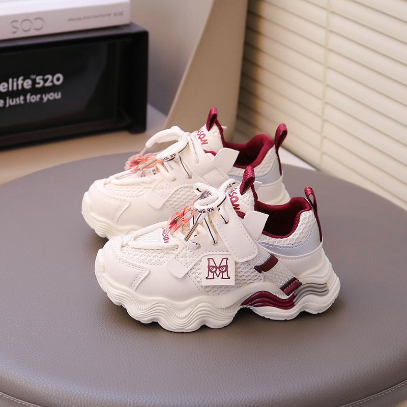 Children'S Girls' Dad Shoes Spring & Fall Breathable Mesh Baby Girl'S Running Sports Shoes 6-12 Years Old - Image 1