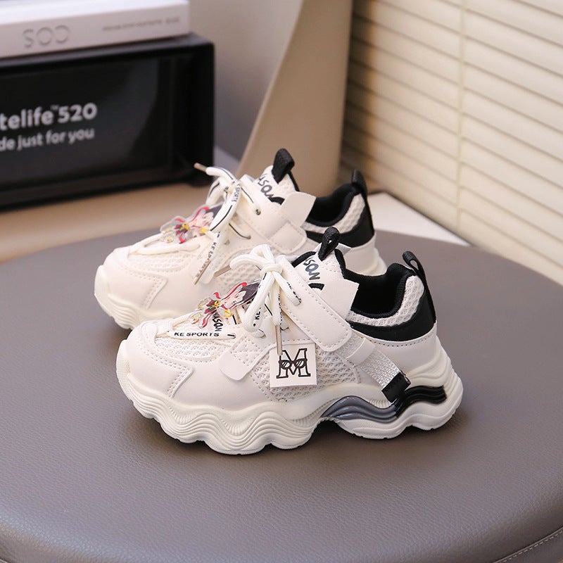 Children'S Girls' Dad Shoes Spring & Fall Breathable Mesh Baby Girl'S Running Sports Shoes 6-12 Years Old - Image 5