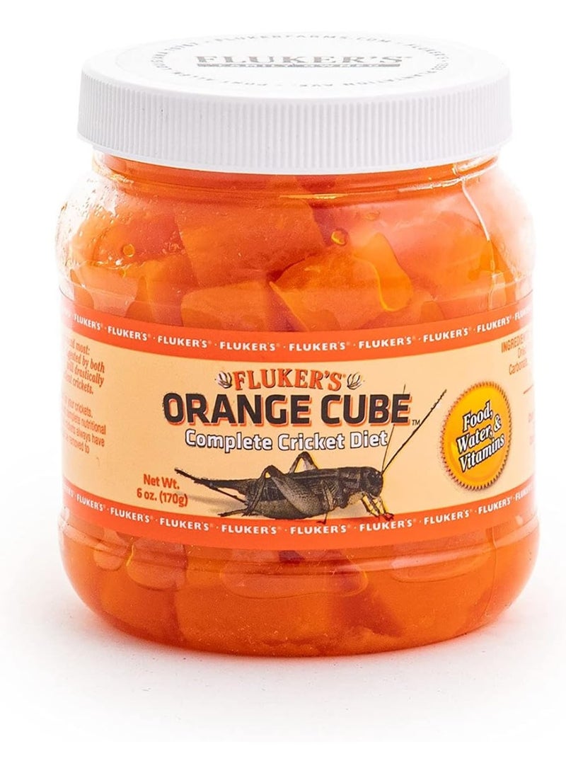 Fluker's Fluker's Orange Cube Complete Cricket Diet, Gut Load Food for Feeder Insects and Live Crickets, Provides Vitamins, Minerals, and Hydration, 6 oz - Image 1