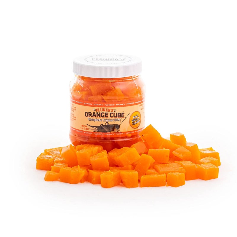 Fluker's Orange Cube Complete Cricket Diet, Gut Load Food for Feeder Insects and Live Crickets, Provides Vitamins, Minerals, and Hydration, 6 oz - Image 1