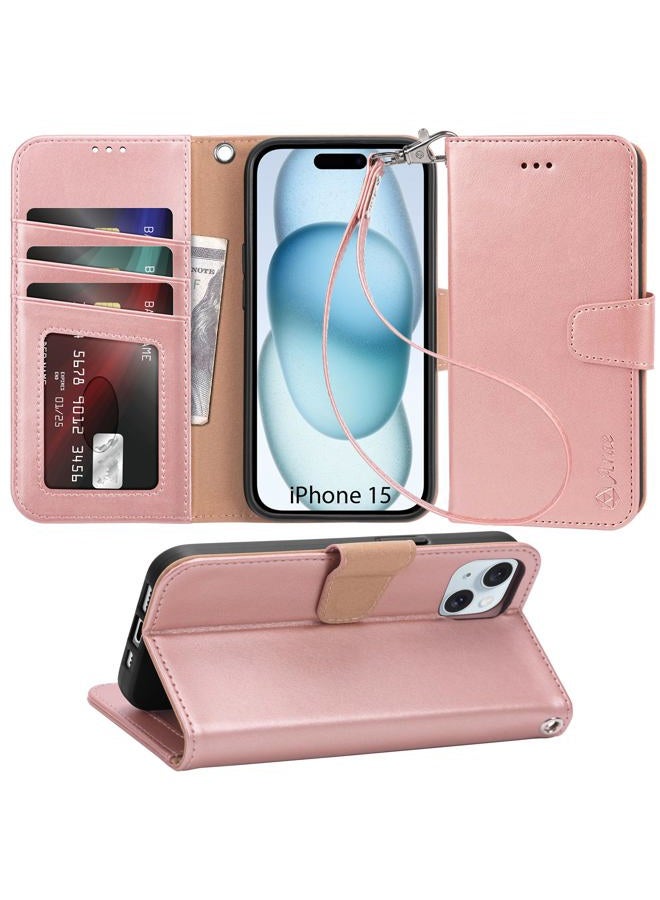 Arae iPhone 2023 6.1 Case Notebook Type - Smartphone Case iPhone2023 [Horizontal Function with Strap and Card Pocket Lightweight] iPhone 2023 6.1 inch 2023 New Model Wallet Case Cover (iPhone 2023 6.1 - Image 1