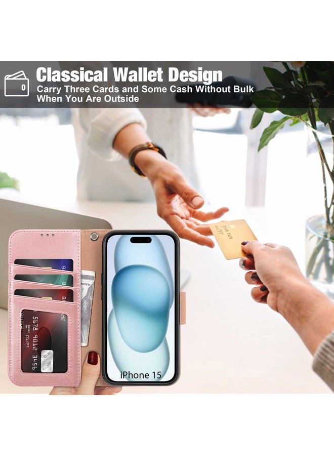 Arae iPhone 2023 6.1 Case Notebook Type - Smartphone Case iPhone2023 [Horizontal Function with Strap and Card Pocket Lightweight] iPhone 2023 6.1 inch 2023 New Model Wallet Case Cover (iPhone 2023 6.1 - Image 4
