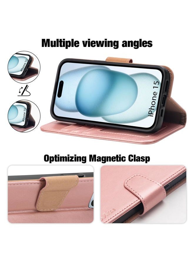 Arae iPhone 2023 6.1 Case Notebook Type - Smartphone Case iPhone2023 [Horizontal Function with Strap and Card Pocket Lightweight] iPhone 2023 6.1 inch 2023 New Model Wallet Case Cover (iPhone 2023 6.1 - Image 3