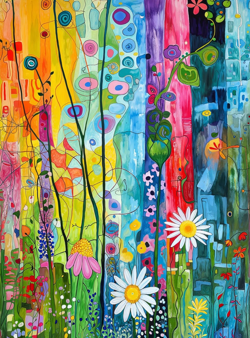 Cross & Glory - City Garden Rainbow Retreat - 1000 Piece Jigsaw Puzzle for Adults | Whimsical Flower Garden Cityscape | Vibrant Colors | Ideal for Puzzle Enthusiasts and Nature Lovers | Flower Puzzle - Image 1