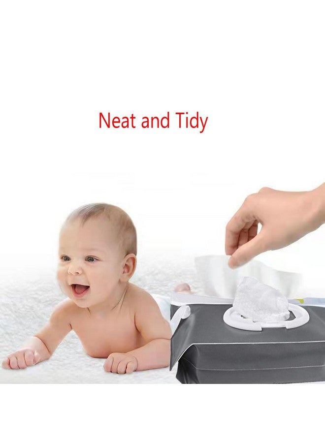 WedFeir 4pcs Baby Wipe Dispenser for Travel, Portable Refillable Baby Wipes Container for Diaper, Wipe Dispenser, Reusable Travel Wet Wipe Pouch for Outdoor, Camping, Hiking. - Image 2