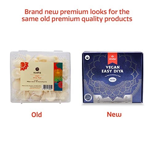 Swaha Premium Vanaspati Ghee Diya Wicks | Wax Free Vegan Diya Batti for Daily Puja & Aarti | Scientifically Tested | 30 Min Long Burning | Ready to Use Cotton Wick | Pack of 2 (200 Pieces) - Image 3