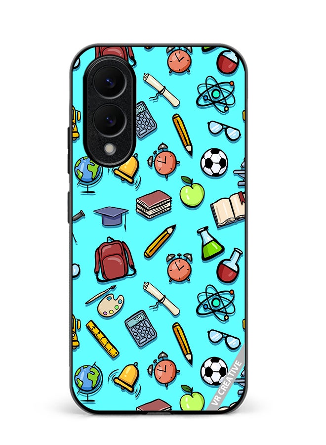 Protective Case Cover For Samsung Galaxy S25 Edge Cartoon School Color Design Multicolour
