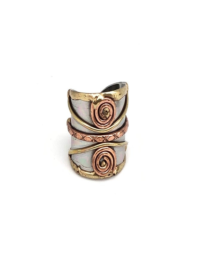 Anju Jewelry Mixed Metal Cuff Ring - Image 2