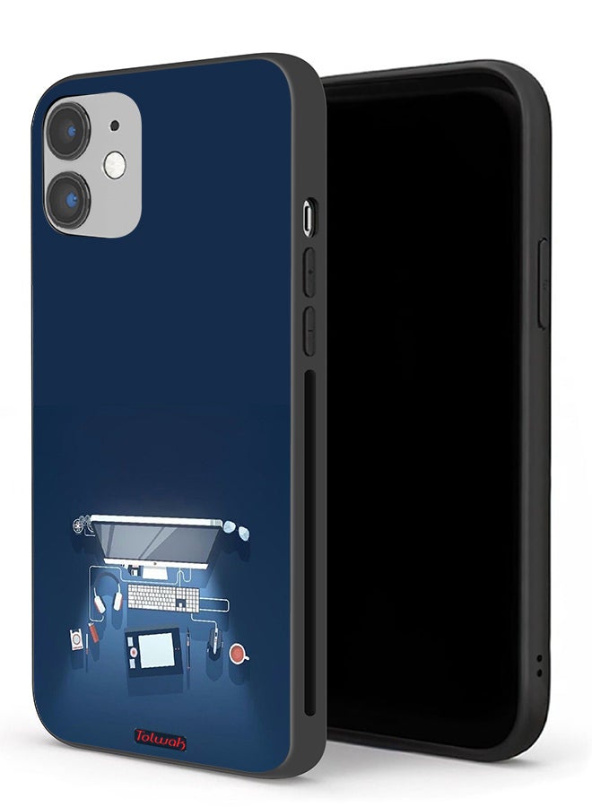 Tolwak Apple iPhone 12 mini Protective Case Computer Desk Art - Image 1