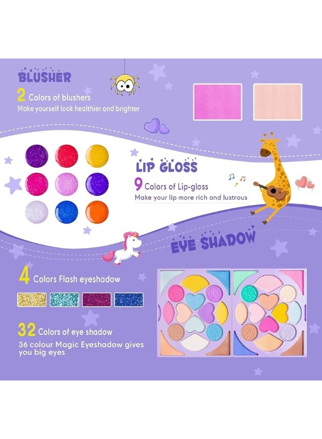 Tomons طقم مكياج تومونز للأطفال للبنات الأميرات - مجموعة مستحضرات تجميل قابلة للغسل مع مرآة - غير سامة، هدية عيد ميلاد للبنات من 3 إلى 10 سنوات - Image 2