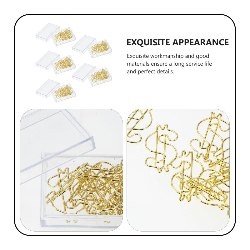 50 Pcs Gold Alloy Dollar Design Decorative Paper Clips Book Page Markers Office School Supplies - Image 4