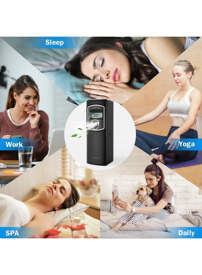 SVAVO Automatic LCD Fragrance Dispenser SVAVO Wall Mount/Free Standing ABS Auto Air Freshener Dispenser Programmable Aerosol Spray Perfume Dispenser for Bathroom, Hotel, Commercial Place, Black - Image 2