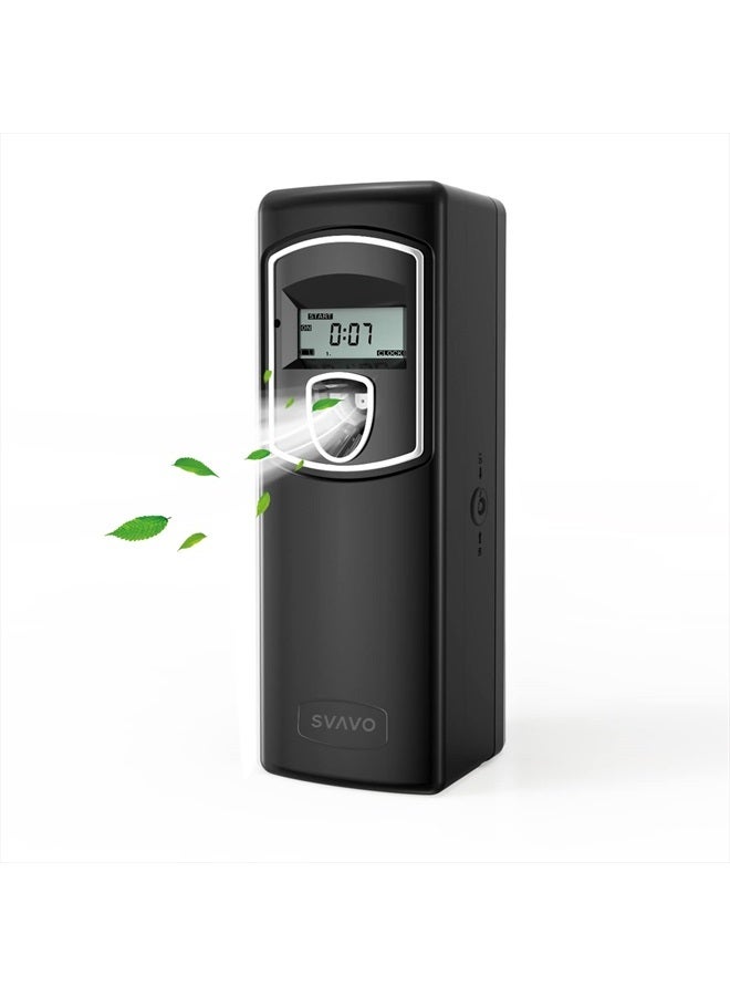 SVAVO Automatic LCD Fragrance Dispenser SVAVO Wall Mount/Free Standing ABS Auto Air Freshener Dispenser Programmable Aerosol Spray Perfume Dispenser for Bathroom, Hotel, Commercial Place, Black - Image 1