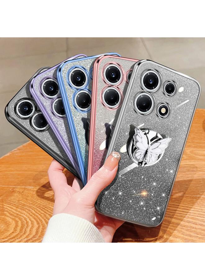 Zaboon Case For Infinix Note 30 VIP Plated Gradient Glitter Butterfly Holder TPU Phone Case - Image 2