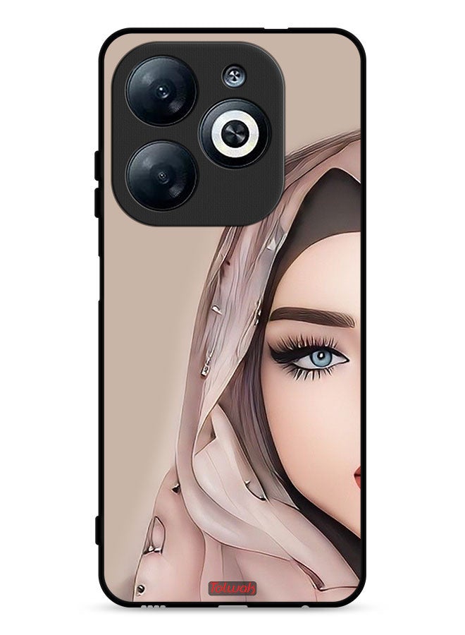 Tolwak Infinix Smart 8 4G Protective Case Cover Half Face Girl Art - Image 1