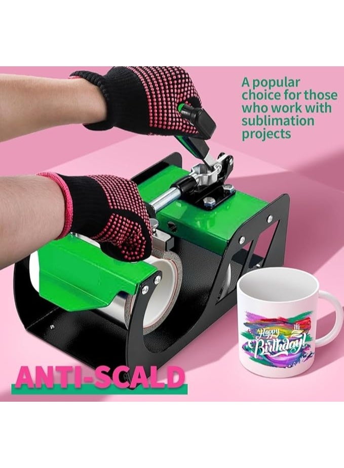 قفازات مقاومة للحرارة لتصفيف الشعر، نقاط قبضة سيليكون، حماية احترافية لمكواة التجعيد (متعدد الألوان) - Image 3